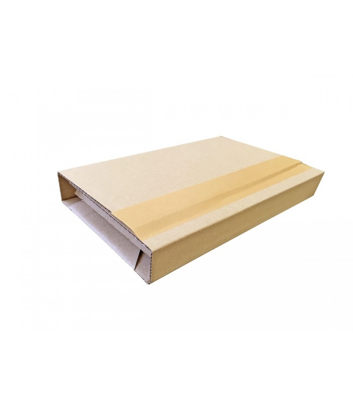 Caja de cartón en cruz para libros, cerrada