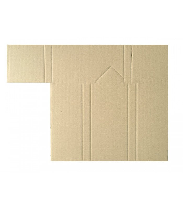 Caja de cartón en cruz para libros, troquel arriba