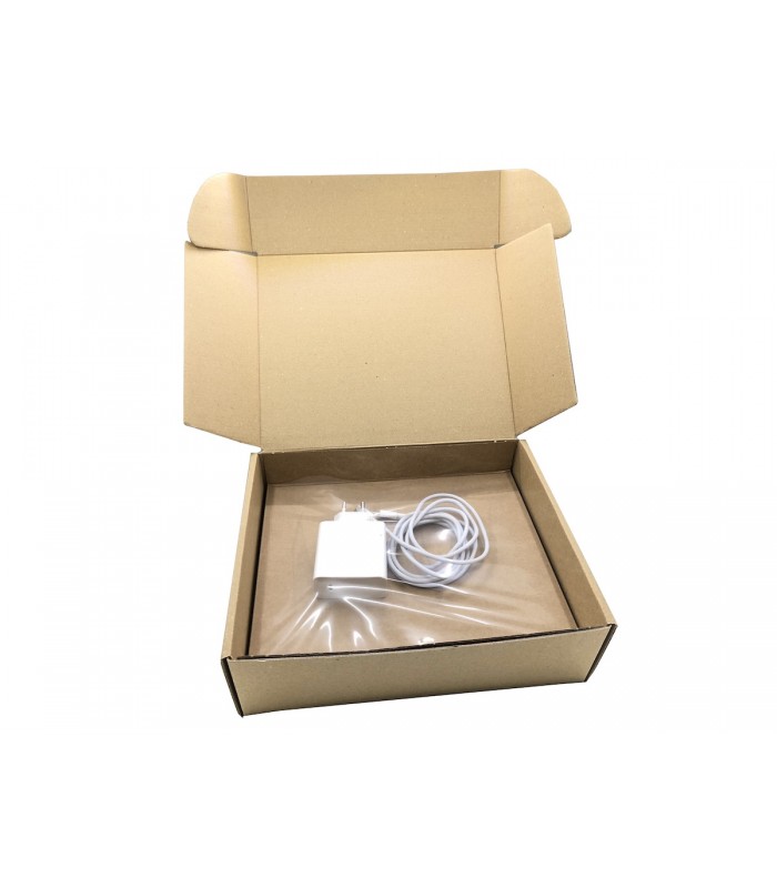 Detalle caja troquelada para tablet con cargadores