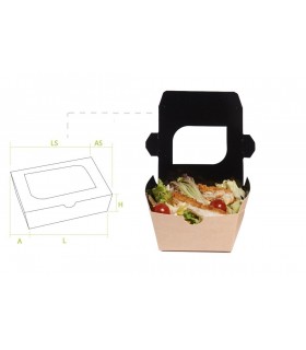 Pack de 500 ensaladeras con ventana en tamaño pequeña