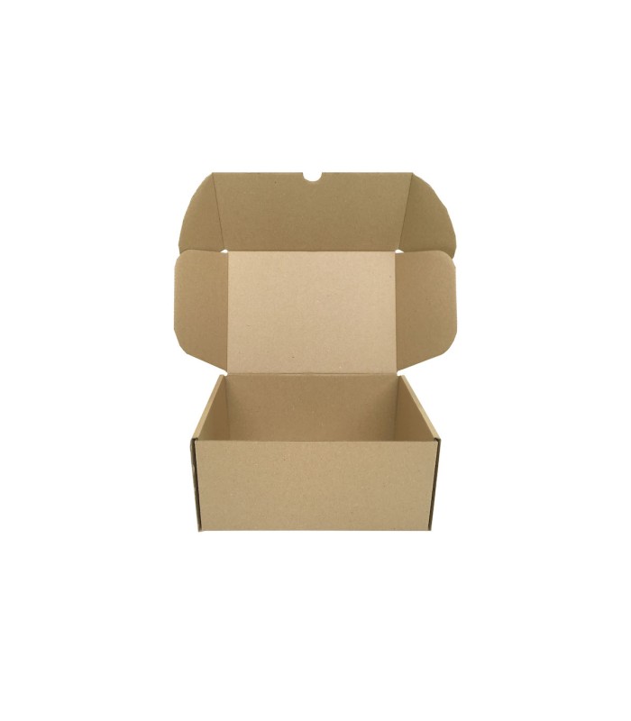 Caja de cartón troquelada de color marrón, Ecommerce 21.6x15.3x10