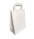 Bolsas Papel Kraft asa plana 21 x 11 x 25 blanca en diagonal