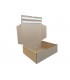 Caja troquelada automontable de envío con retorno boomerang, medidas 42x34x13 cm. Imagen lateral abierta