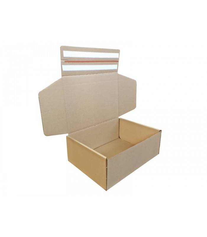 Caja de cartón automontable de doble envío, boomerang 35x25x13, lado