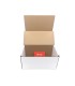 Caja de cartón troquelada de color blanco, Ecommerce 21x10x11 abierta