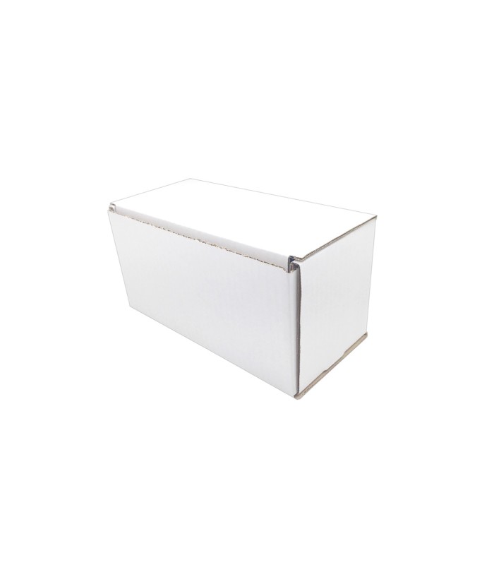 Caja de cartón troquelada de color blanco, Ecommerce 21x10x11 cerrada