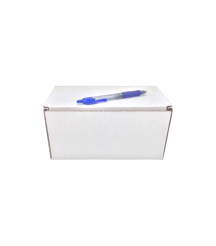 Caja de cartón troquelada de color blanco, Ecommerce 21x10x11 con bolígrafo