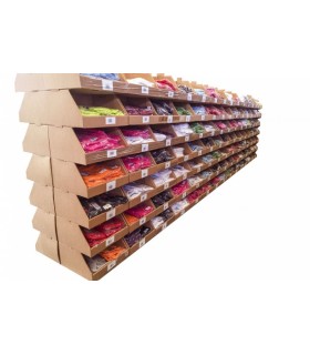 Cajón de cartón expositor ensamblable o gaveta, estantería