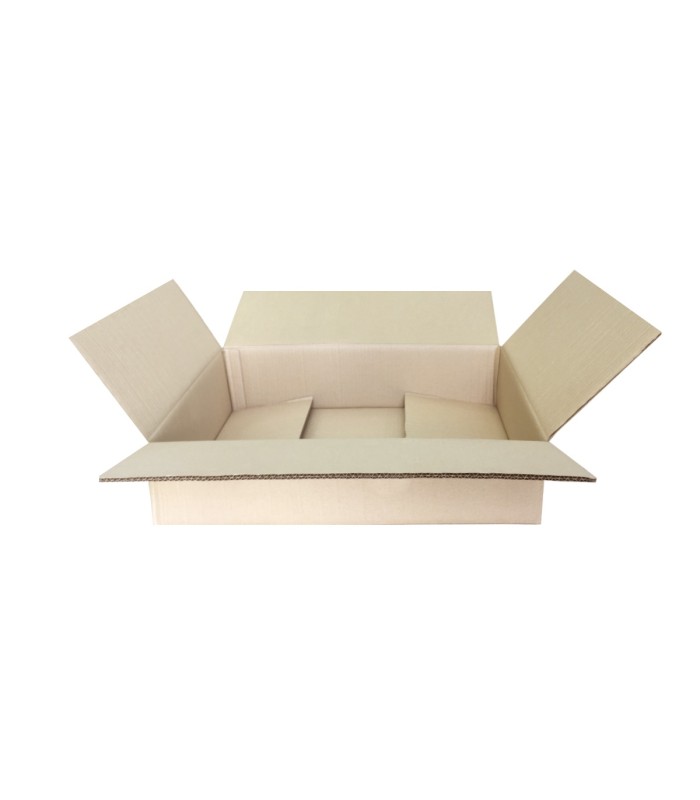Caja cartón canal doble de 60 x 40 x 15 cm abierta