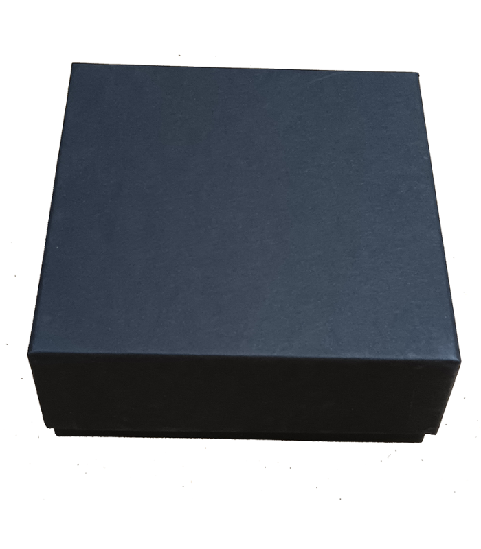 Caja de cartón de tapa y fondo 12,6x12,6x5,5 cm negra (Pack 12 unidades)