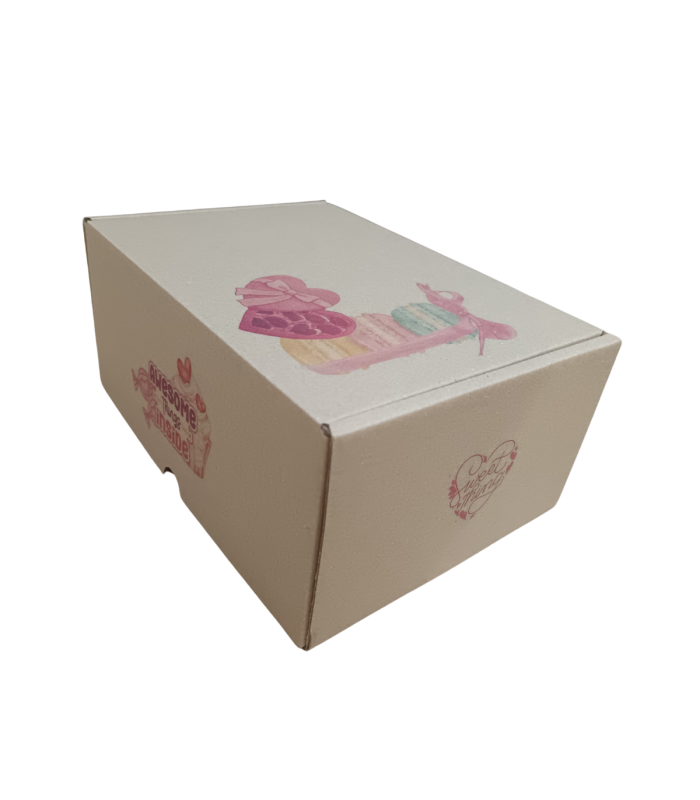 Caja troquelada Ecommerce 21,6x15,3x10 impresa (dulces) lateral