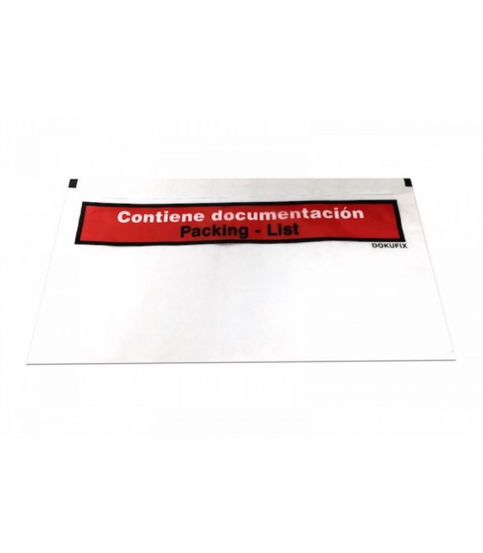 Caja de 250 sobres packing list porta-documentos de medida 24x12cm, unidad