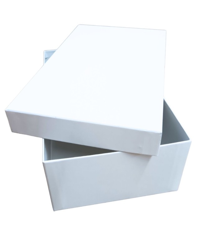 Caja de Cartón de Tapa y Fondo 34x19x12 cm blanca (Pack 12 unidades)