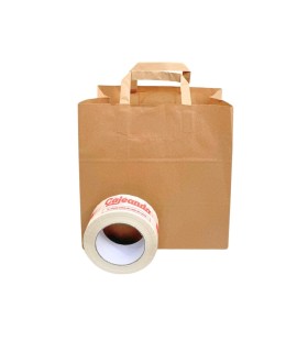 Bolsa kraft con Logo 26x17x27 cm