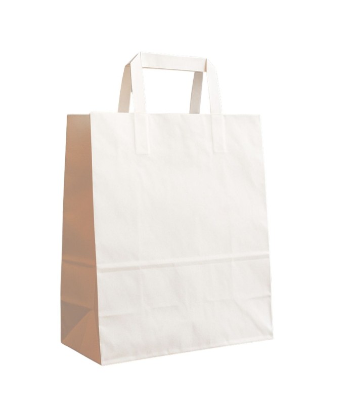 Bolsa de papel blanca 32x16x27 cm