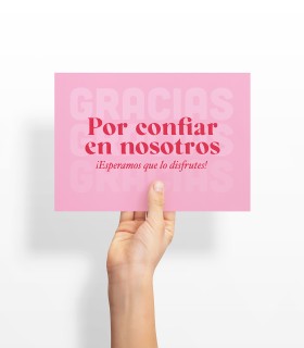 tarjeta Gracias por confiar en nosotros