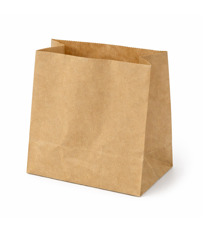 Bolsa Papel Kraft Antigrasa Burger 14x7x15cm montada