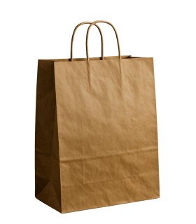 Bolsa de papel kraft asa rizada 30x18x43 cm