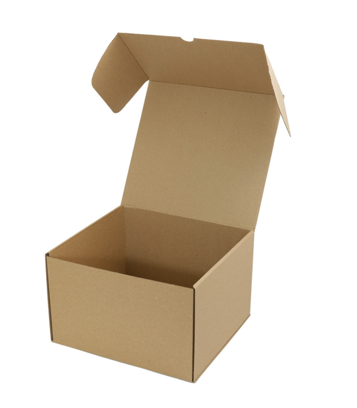 Caja troquelada Ecommerce 28,5x25,5x18cm abierta