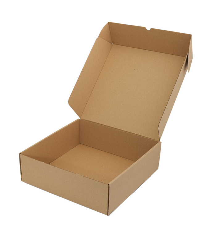 Caja troquelada Ecommerce mediana 32x32x10cm abierta