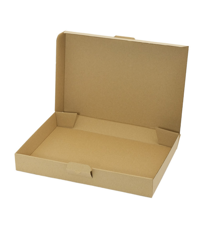 Caja troquelada Ecommerce plana 34,5x24,5x4,7cm abierta