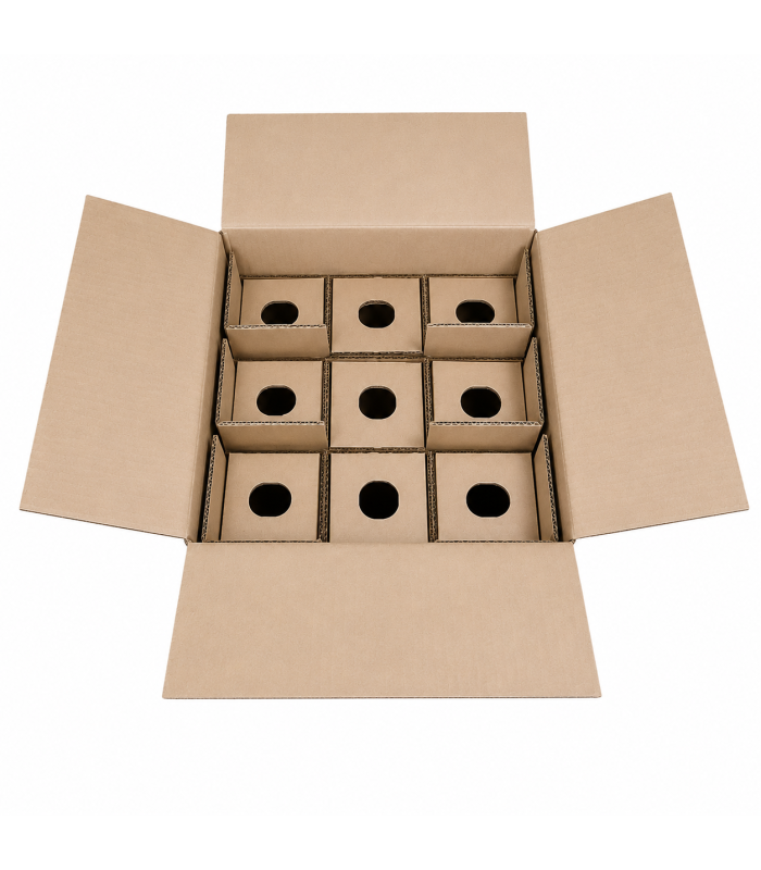 caja para enviar 9 botellas de vino con proteccion