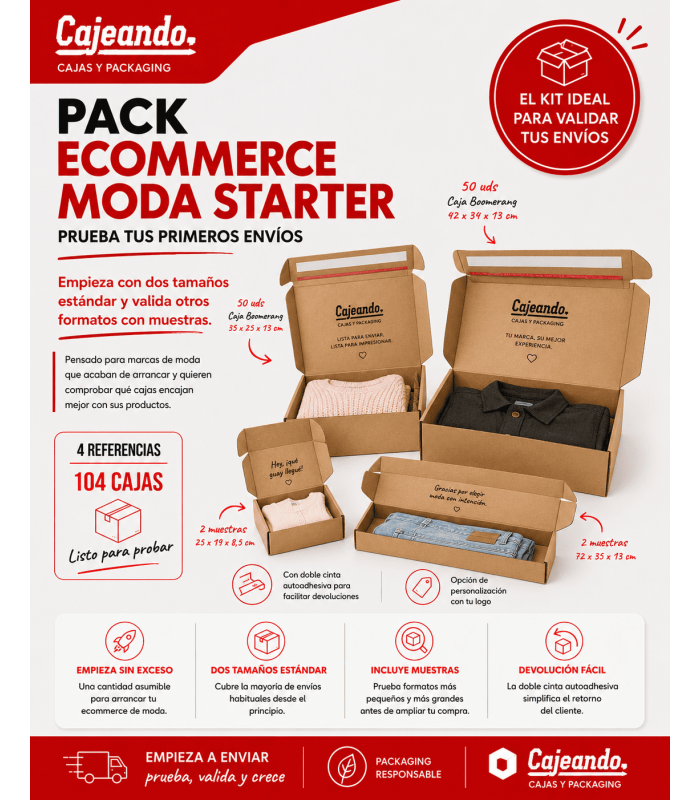 Pack de cajas para negocios de ropa, tienda online de moda