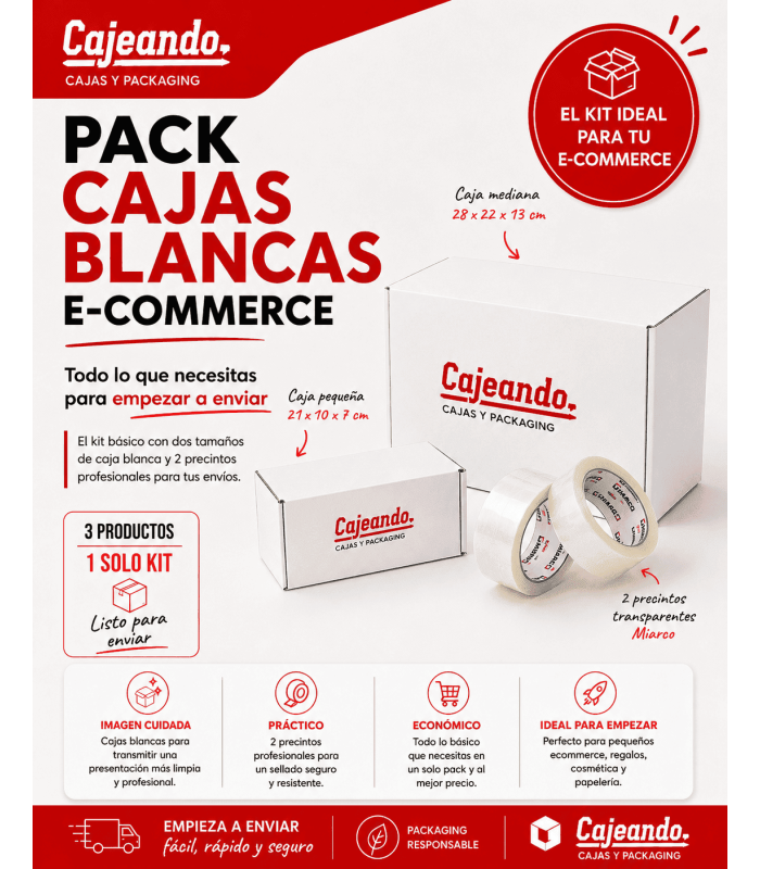 pack oferta cajas para envío blancas