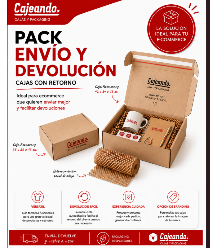 pack oferta cajas para envío y devolución