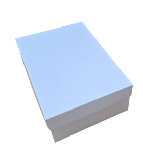 Caja de cartón de tapa y fondo 29x13x10 cm blanco (Pack 12 unidades)