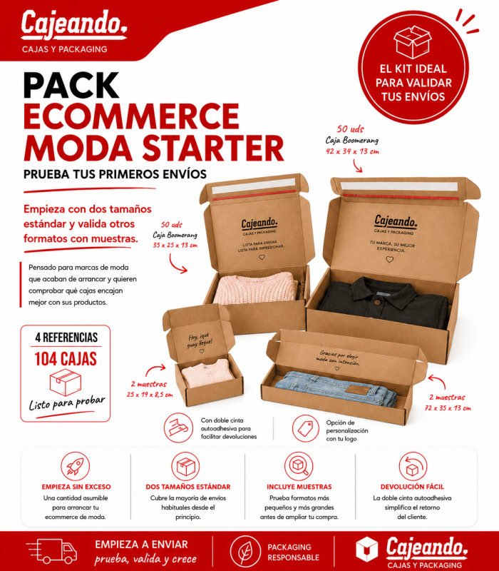 Pack de cajas para negocios de ropa, tienda online de moda