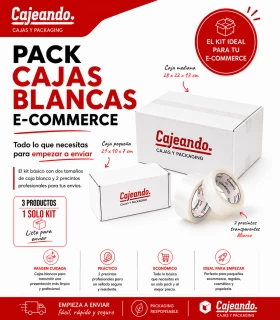 pack oferta ecomerce cajas blancas envio