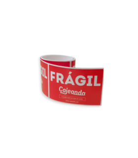 25 etiquetas adhesivas con texto "frágil"