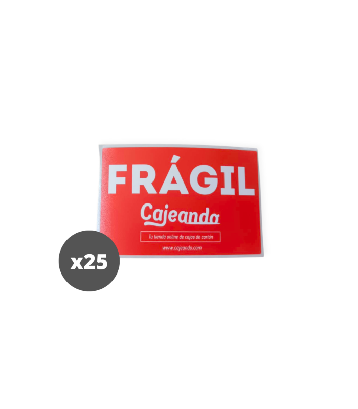 Etiquetas adhesivas con texto "frágil"