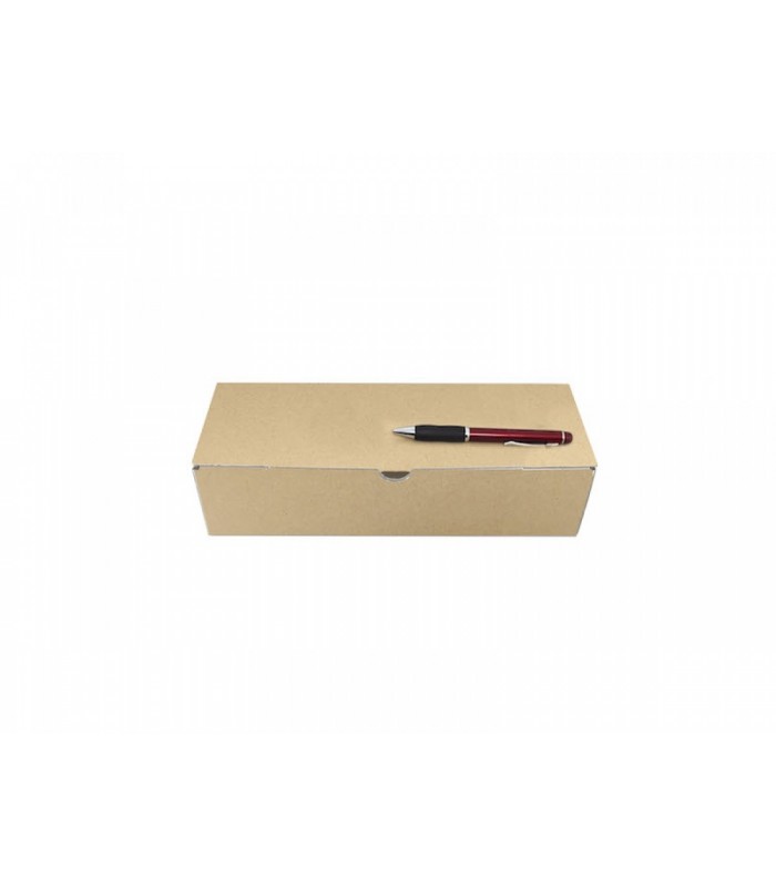 Caja de cartón troquelada de color marrón, Ecommerce 31x11x8.5, cerrada