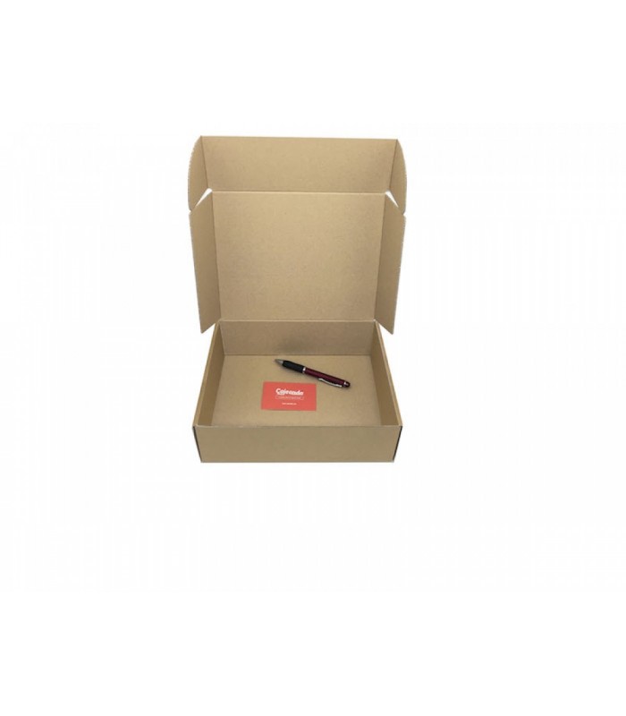 Caja de cartón troquelada de color marrón, Ecommerce 26x21x8
