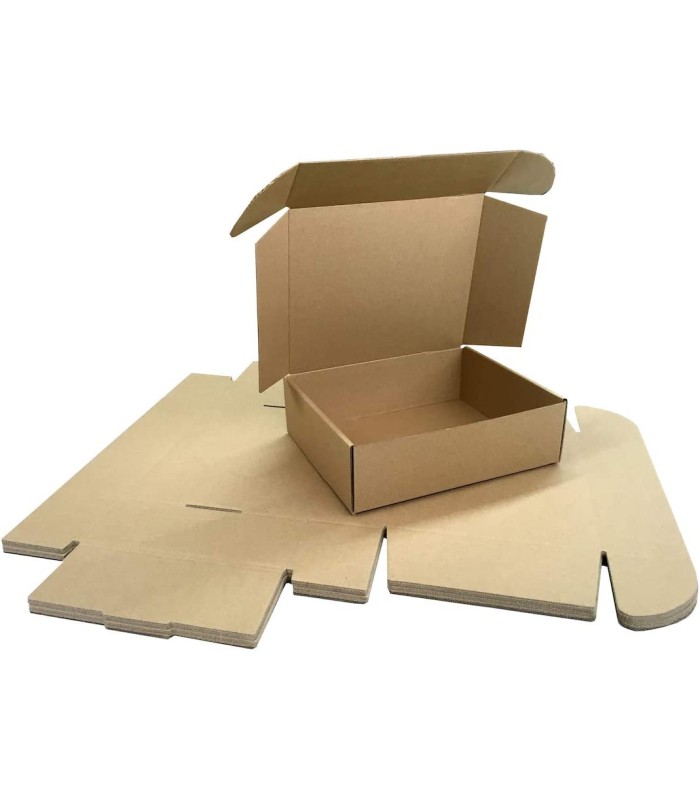 Caja Ecommerce kraft 26 x 21 x 8 cm para libros y ropa ligera