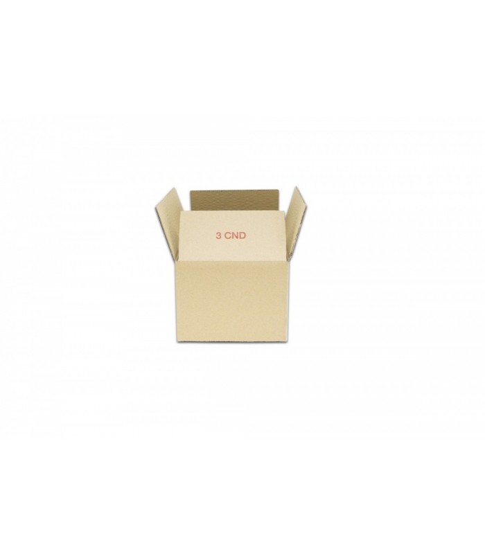 Caja de cartón de canal simple calidad extra 36,5x17,5x12,5 Imagen con caja de solapas abiertas