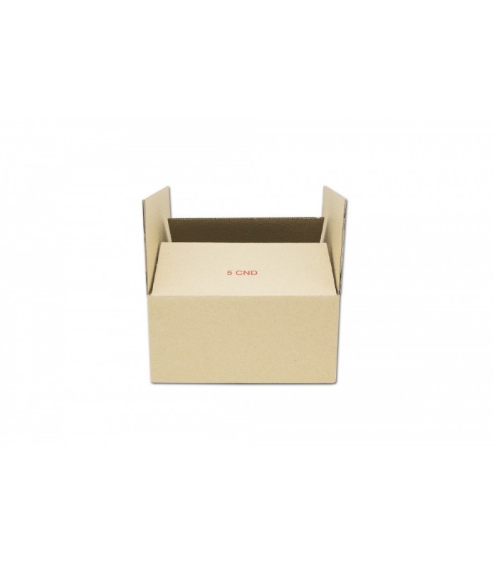 Caja de cartón de canal simple calidad extra 30x28x13 Imagen de la caja con solapas abiertas