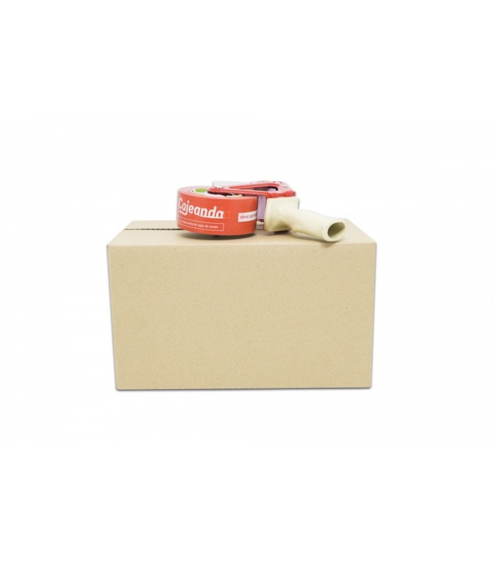 Caja de cartón de canal simple calidad extra 36x25,5x20 Imagen de la caja cerrada con precinto