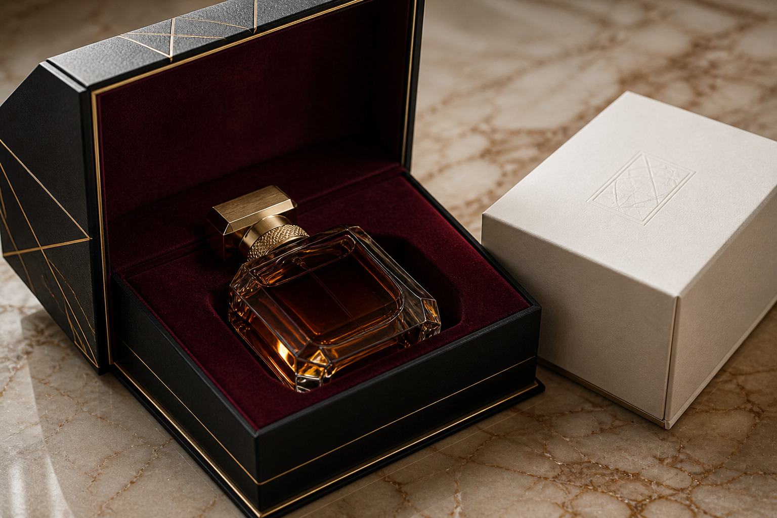 Packaging de lujo para perfumes con acabados premium